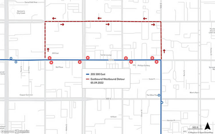 200 South Construction Map